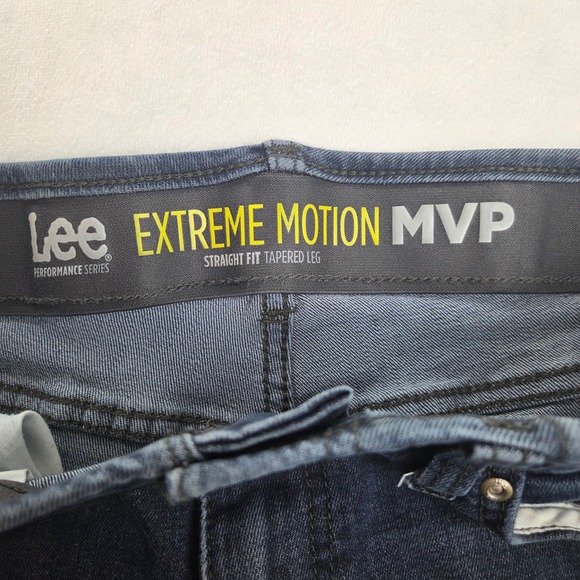 Lee Extreme Motion MVP Straight Fit Tapered Leg Jeans Mens 32x32 Blue 102018224 - Picture 5 of 8